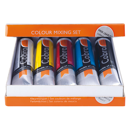 Talens Cobra Primary Set - water mixable extra-fine oil colour - 5 assorted 20ml tubes