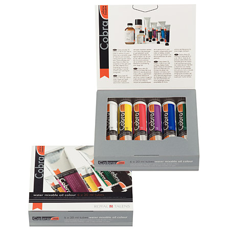 Talens Cobra Artist Set - extra-fine water mixing oil colour - assorted 20ml tubes