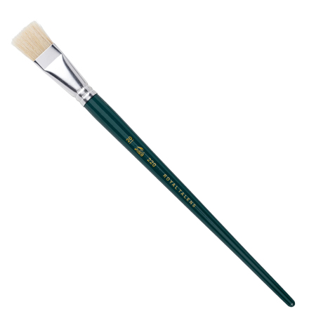 Talens Olieverf & Acrylverf - penseel serie 220 - wit varkenshaar - vorm plat - lange steel