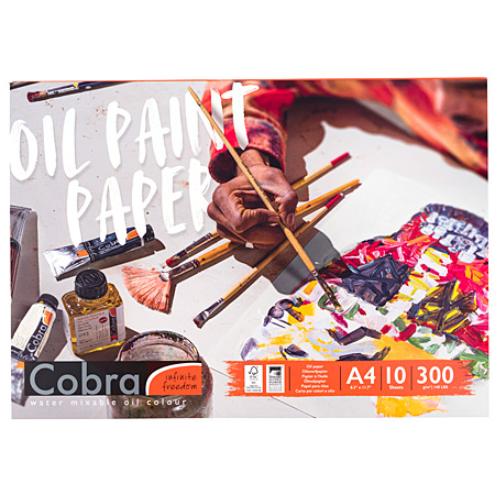 Talens Cobra - oil painting pad - 10 sheets 300g/m² - linen texture