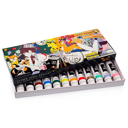 Turner Acryl Gouache Set Yusuke Nakamura n° 1 - assortiment de 12 tubes 11ml d'acryl gouache