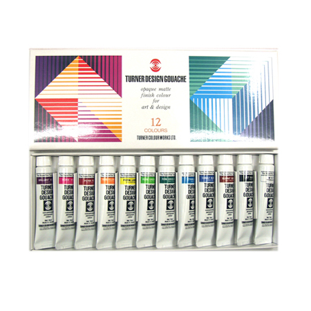 Turner Design Gouache - assortiment de 12 tubes 11ml de gouache extra-fine