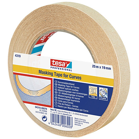 Tesa Professional 4319 - masking tape for curves - roll 19mmx25m