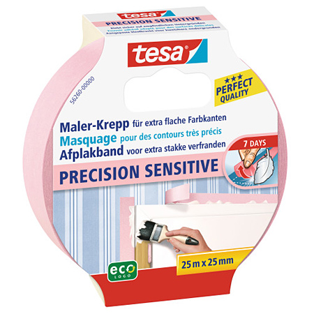 Tesa EcoLogo Precision Sensitive - ruban de masquage de précision pour surfaces fragiles - 25m
