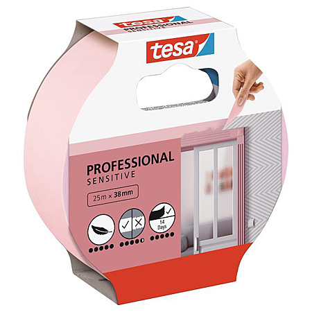 Tesa Masking Professional Sensitive - precisie afplakband voor gevoelig oppervlakken - rol 25m