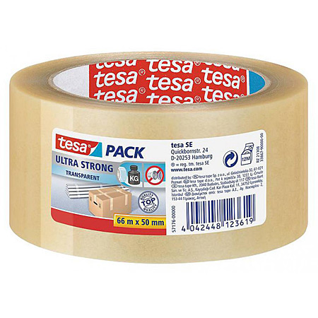 Tesa Pack Ultra Strong - ruban adhésif d'emballage - PVC - rouleau 50mmx66m
