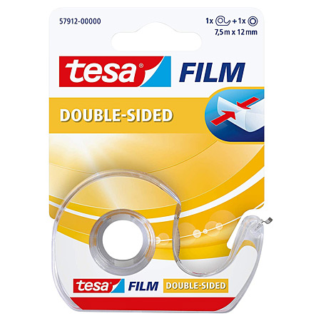Tesa Film - dubbelzijdige kleefband (12mmx7,5m) + 1 wegwerpbare dispenser