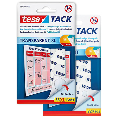 Tesa Tack - pastilles adhésives double-face - transparent
