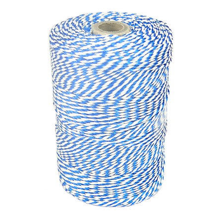 Schleiper Cotton twine - 200g spool - blue/white