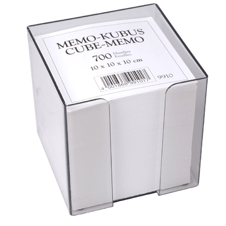 Schleiper Plastic memo cube - 10x10x10cm - 700 white sheets