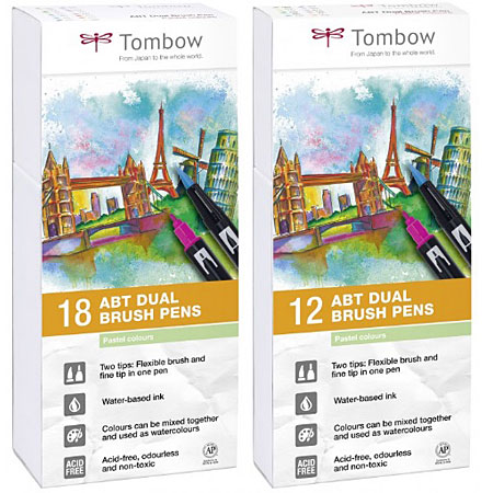 Tombow Dual Brush Pen ABT - étui en carton - assortiment de marqueurs duo