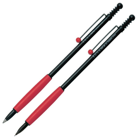 Tombow 707 - stylo bille - aspect metallique noir/rouge mat
