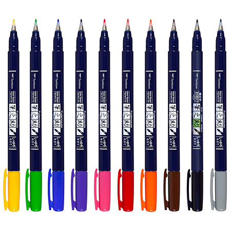 Tombow Fudenosuke - brush pen - waterbased pigmented ink - hard tip