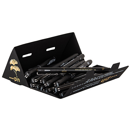 Uni Pin Full Black Box - cardboard box - 18 assorted pens with black pigmented ink