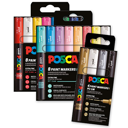 Posca PC-1MC - étui en plastique - assortiment de marqueurs pointe extra-fine