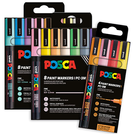Posca PC-3M - étui en plastique - assortiment de marqueurs pointe fine