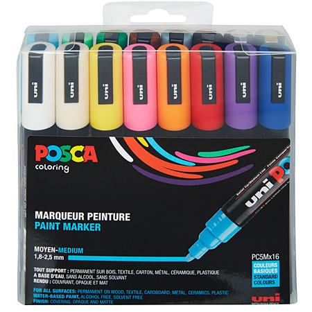 Posca PC-5M - pouch - assorted markers with medium tip