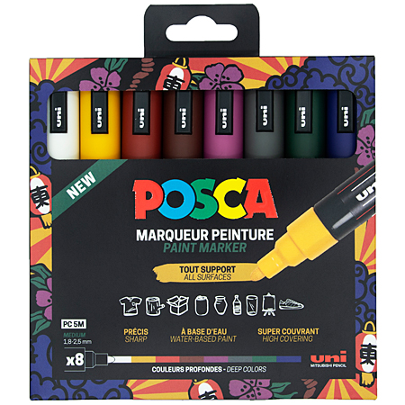 Posca PC-5M - cardboard box - assorted medium tip markers