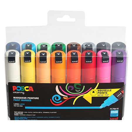 Posca PC-7M - plastic pouch - assorted bullet tip markers