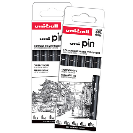 Uni Pin - cardboard box - assorted fineliners