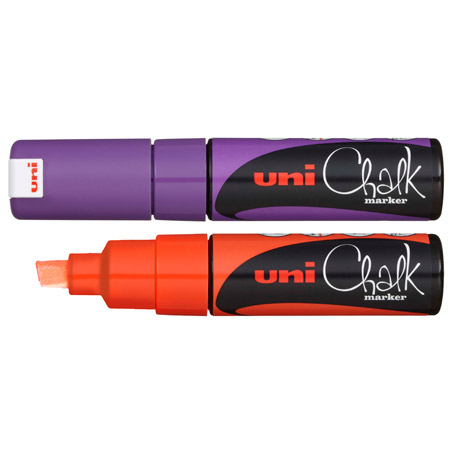 Uni Chalk Marker PWE-8K - marqueur craie liquide - pointe biseautée large (8mm)