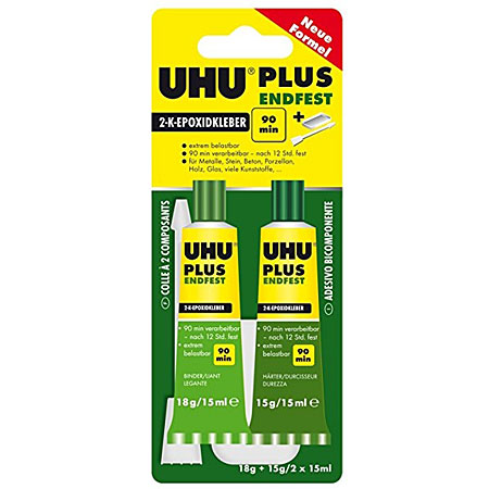 UHU Plus Endfest - colle à 2 composants - tubes de 15g & 18g