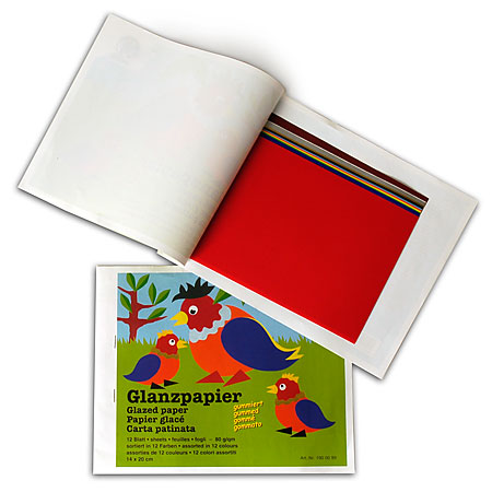 Ursus Gegomd papier 80gr/m² - boekje van 12 vellen - 12 geassorteerde kleuren