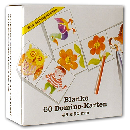 Ursus Paquet de 60 cartes vierges pour domino - 4,5x9cm