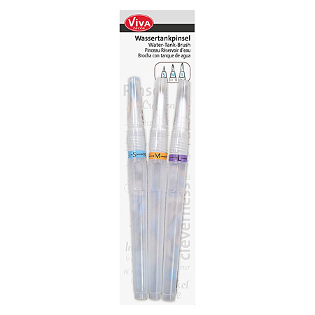 Viva Decor 3 assorted brushes with water reservoir