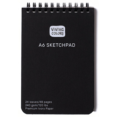 Viviva Colors Travel Paint Kit Refill - spiraalboekje - 24 ivoorkleurige vellen 240gr/m²