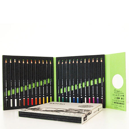Viarco Silkscreen Series - card case - 24 assorted watersoluble pencils