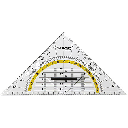 Westcott Geometry set square - 22cm - removable grip