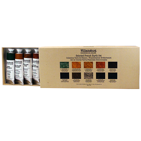 Williamsburg Selected French Earth Set - set of 10x37ml tubes of artists' oil colour