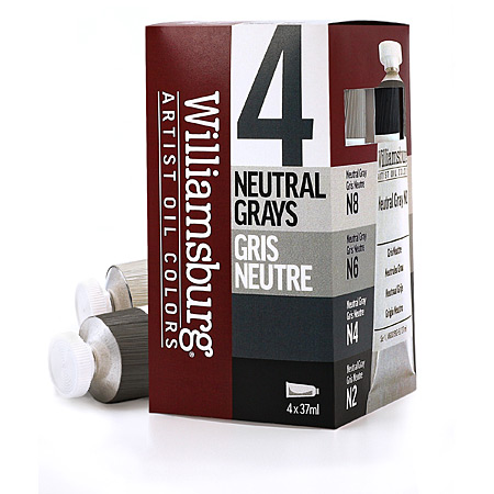 Williamsburg Neutral Gray Set - 4 assorted 37ml tubes of extra-fine oil colour - 4 neutral grays