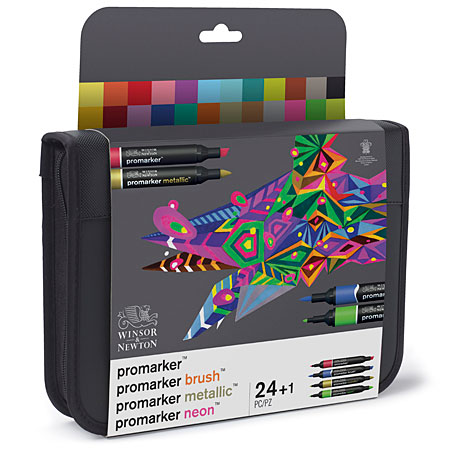 Winsor & Newton Nylon wallet - 24 assorted layout markers
