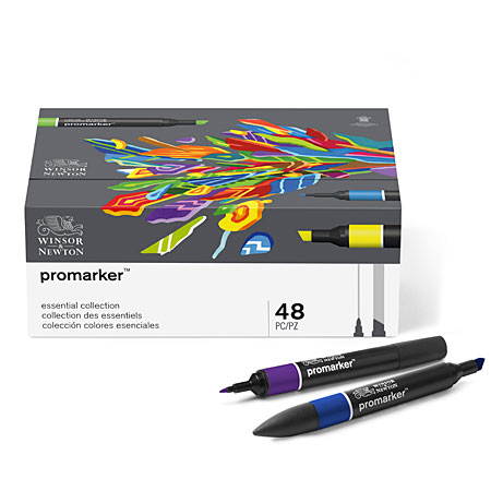 Winsor & Newton ProMarker Essential Collection - cardboard box - 48 assorted markers