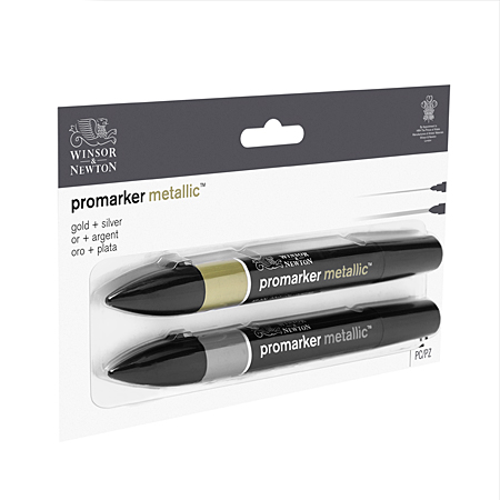Winsor & Newton ProMarker Metallic - set de 1 marqueur doré & 1 argenté