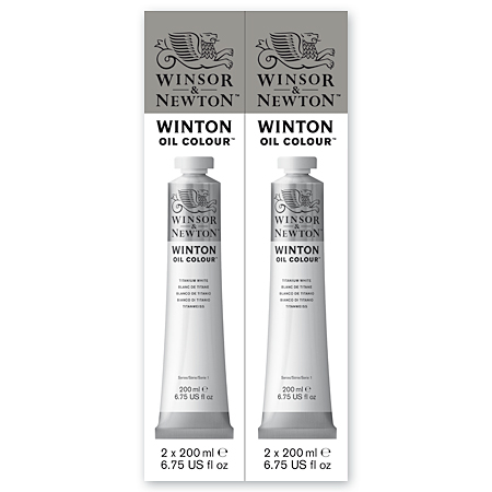 Winsor & Newton Winton Twin Pack - fine oil colour - set van 2x200ml tubes - titanium white