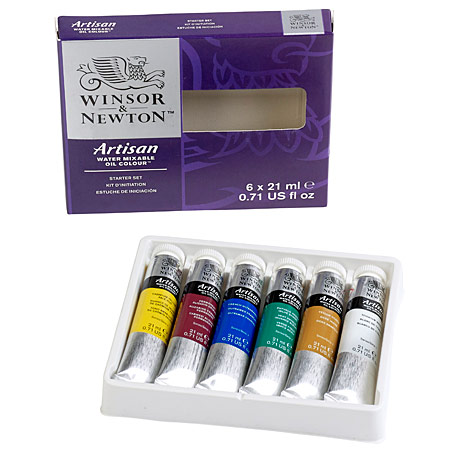 Winsor & Newton Artisan Starter Set - huile diluable à l'eau - assortiment de 6 tubes de 21ml