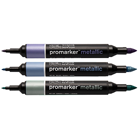 Winsor & Newton ProMarker Metallic - marqueur layout - 2 pointes coniques - couleurs métallisées