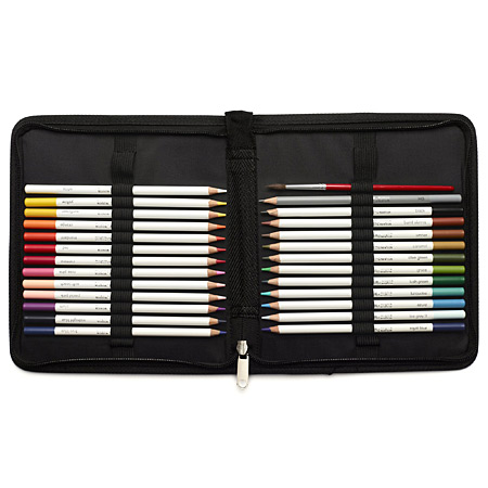 Winsor & Newton Studio Collection - trousse - assortiment de 24 crayons de couleur aquarellables, 1 crayon graphite & 1 pinceau