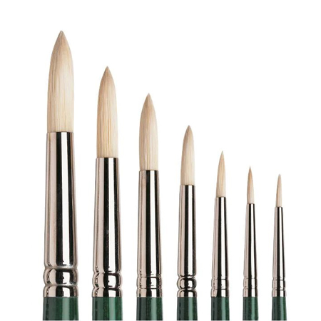 Winsor & Newton Winton - brushes series 747 - hog bristles - round - long handle