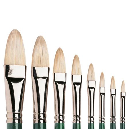 Winsor & Newton Winton - brushes series 767 - hog bristles - filbert - long handle