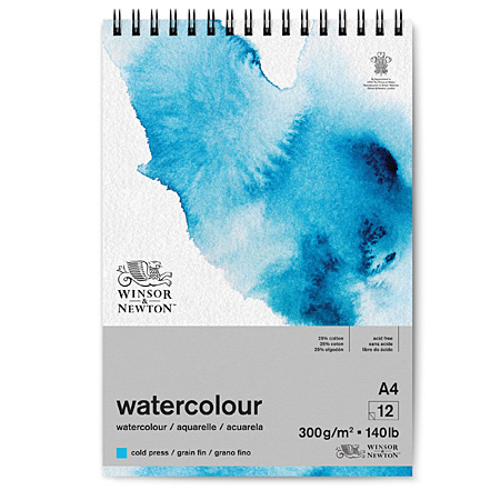 Winsor & Newton Watercolour - aquarelblok met spiraal - 12 vellen 300gr/m² - fijne korrel