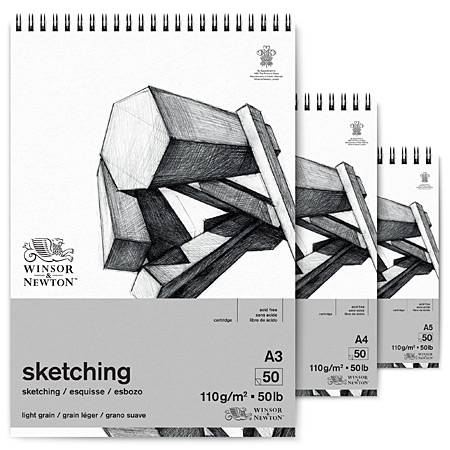 Winsor & Newton Sketching - spiral-bound drawing paper pad - 50 sheets 110g/m²