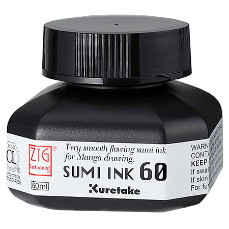 Zig Cartoonist Sumi Ink - encre pigmentée noire - flacon 60ml