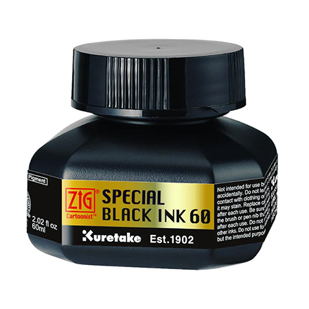 Zig Cartoonist Special Black Ink 60 - encre pigmentée noire - flacon 60ml