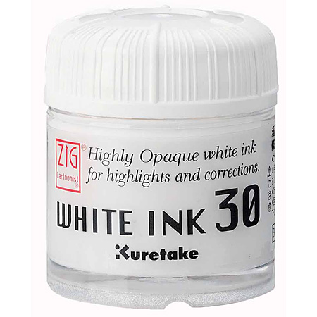 Zig Cartoonist White Ink 30 - witte gepigmenteerde inkt - flacon 30gr