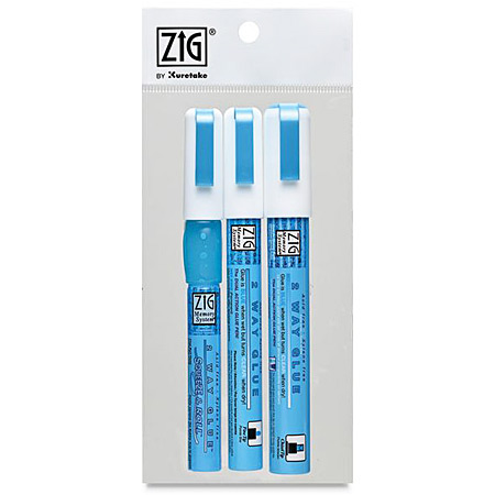 Zig Memory System 2 Way Glue Set - assortiment de 3 applicateurs de colle (1mm/2mm/4mm biseauté)
