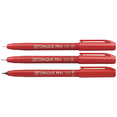 Zig Opaque Pen - metal-jacketed fibre tip nib - red - Schleiper